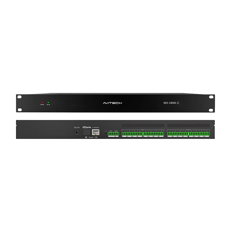 12v Dante 8 sur 8 Out Network Audio Processeur