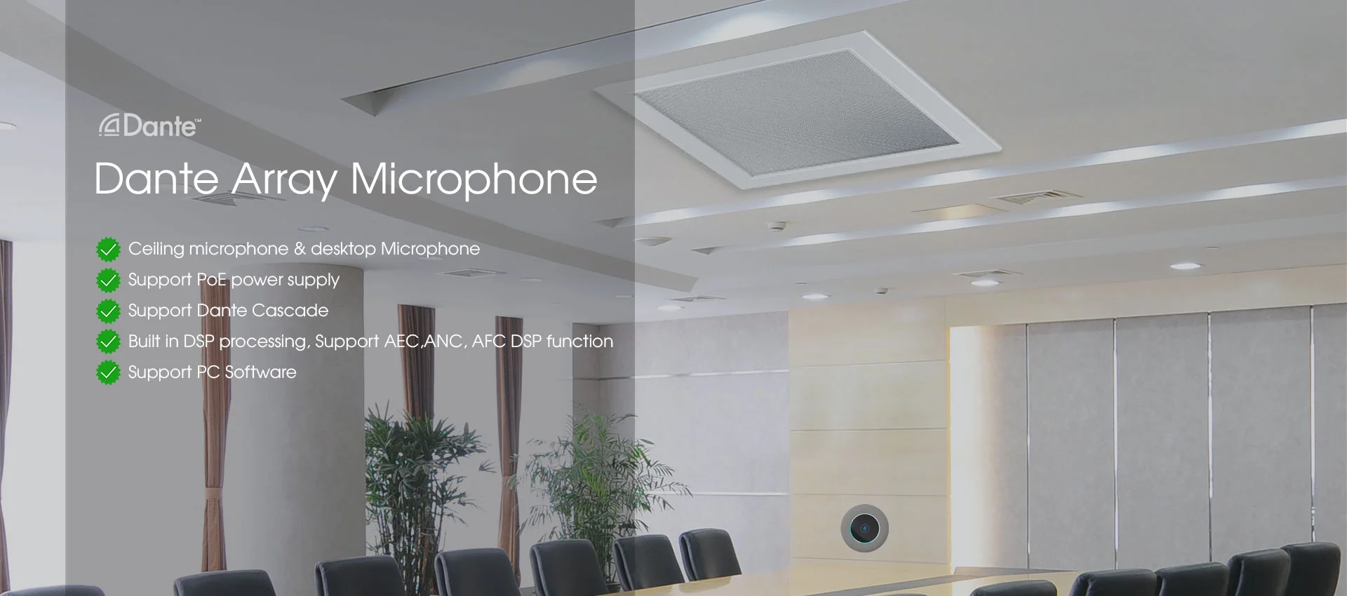 Fabricant de microphone Dante Array