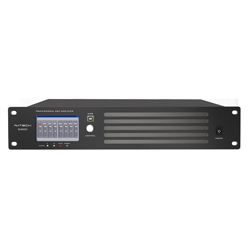 4 CH 600W Amplificateur de puissance du réseau DSP Dante
