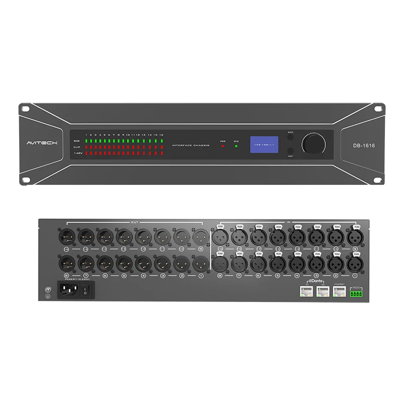 Dante 16 dans 16 Out Network Audio Interface Box