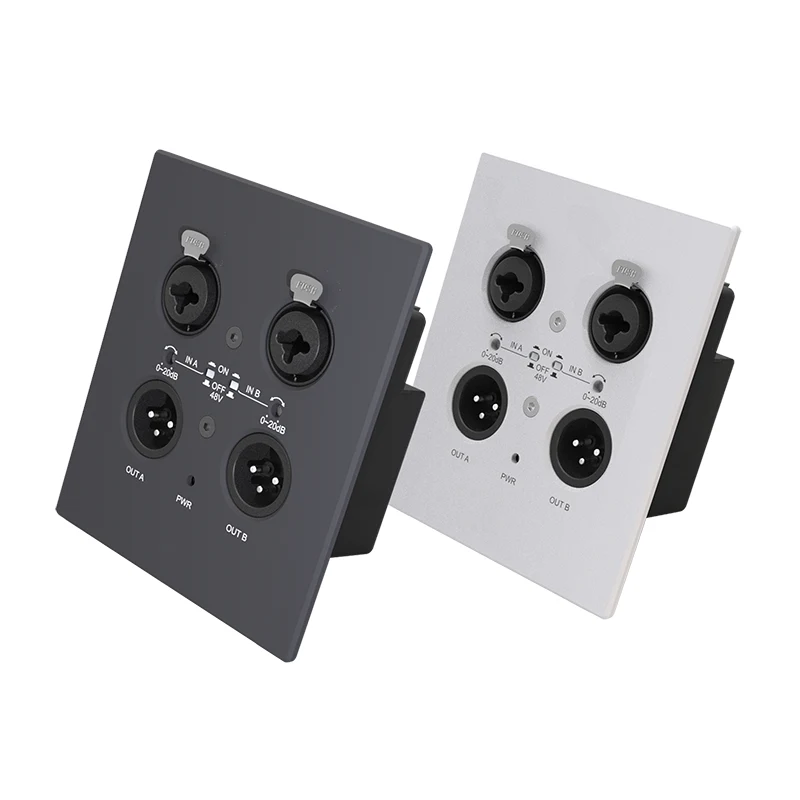 Interface audio de réseau de plaque murale Dante 2 CH